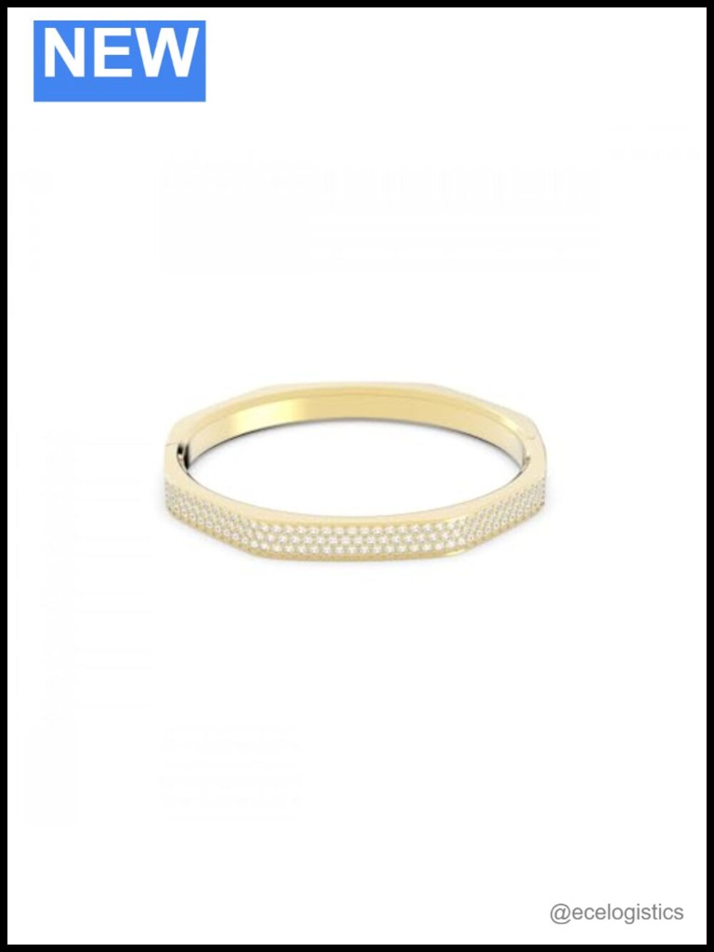 Crystal Bangle Bracelet Gold Tone Plated Geometric Stackable X